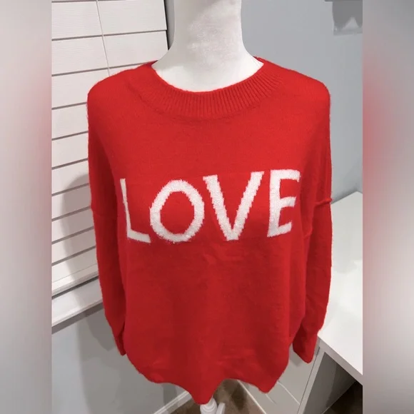 Vince Camuto LOVE Crewneck Red Sweater - Picture 5 of 5